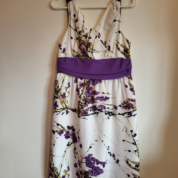 NWT Rikki's White/Purple Floral Sleeveless Dress - Picture 3 of 3